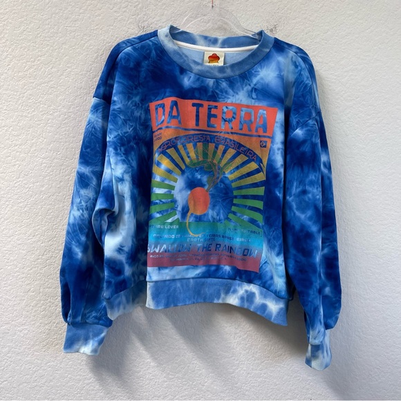 Farm Rio Radish Blue Tie Dye Set Pants & Sweatshirt Size Small - Picture 3 of 6